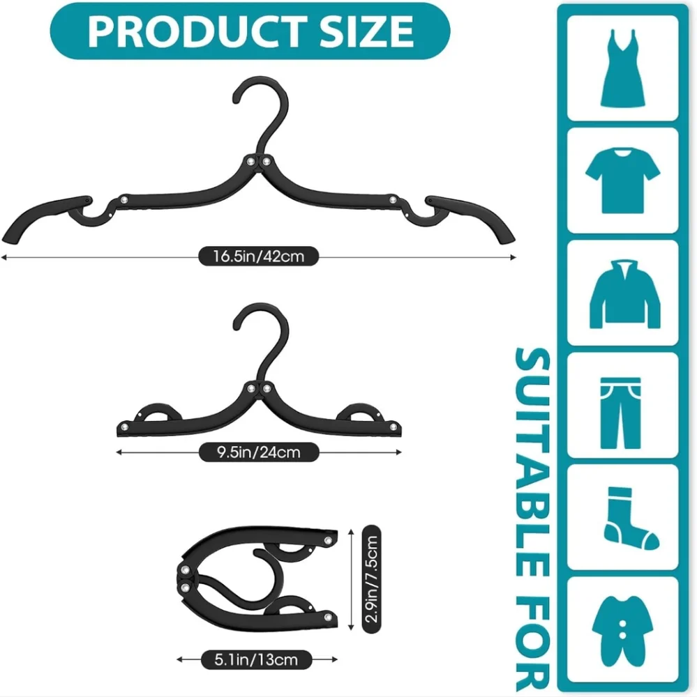 NIB 39 PCs travel hangers in black color